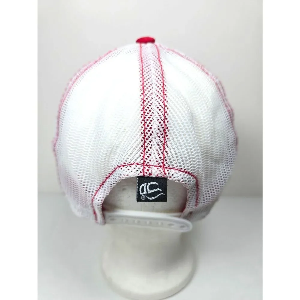 Dixon Poultry Trucker Hat Cumberland Russellville AR Red White Mesh Snapback